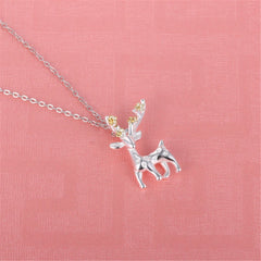 Two-Tone Deer Pendant Necklace