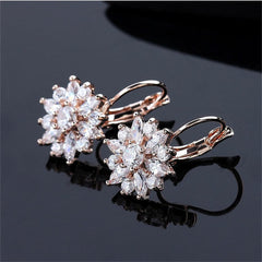 Crystal & Cubic Zirconia Snowflake Drop Earrings