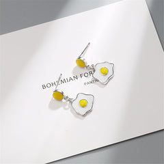 White & Yellow Poached Egg Drop Earrings