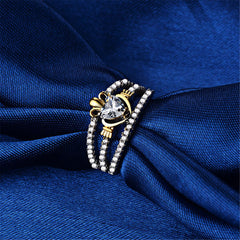 cubic zirconia & Two-Tone Heart Ring - streetregion