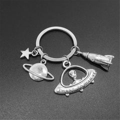 Silver-Plated 'I Want To Believe' Alien Key Chain