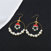 Pearl & Enamel 18K Gold-Plated Suspended Wreath Drop Earrings