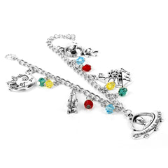 Multicolor Acrylic & Silver-Plated 'I Want To Believe' Alien Charm Bracelet