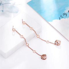Cubic Zirconia & 18K Rose Gold-Plated 'Love' Drop Earrings