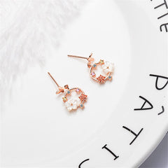 Cubic Zirconia & 18K Rose Gold-Plated Butterfly Drop Earrings