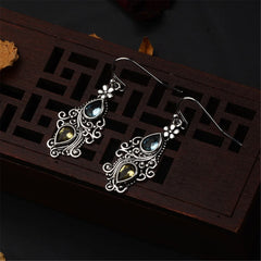 Crystal & Silver-Plated Double Pear Cut Drop Earrings - streetregion