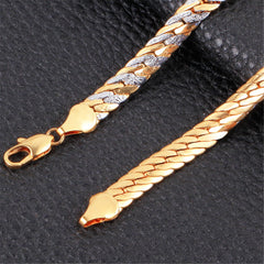 Two-Tone Figaro Bracelet