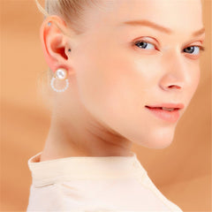 Pearl & 18K Gold-Plated Open Ring Stud Earrings