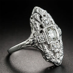 Crystal & Platinum-Plated Cross Ring - streetregion