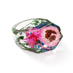 Pink & Green Dried Flower Ring