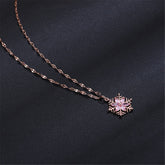 Crystal & 18K Rose Gold-Plated Snowflake Pendant Necklace