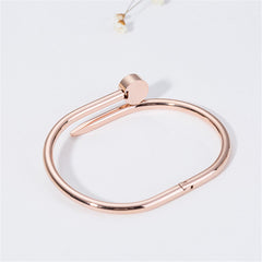 18k Rose Gold-Plated Roman Numeral Screw Cuff - streetregion