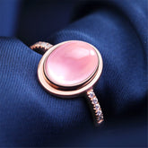 Pink Opal & cubic zirconia Adjustable Ring - streetregion