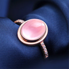 Pink Opal & cubic zirconia Adjustable Ring - streetregion
