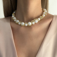 Pearl & 18K Gold-Plated Choker Necklace