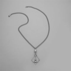 Pearl & Silver-Plated Cupid's Arrow Pendant Necklace