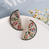 Cubic Zirconia & 18K Gold-Plated Grapefruit Stud Earrings