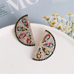 Cubic Zirconia & 18K Gold-Plated Grapefruit Stud Earrings