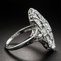 Crystal & Platinum-Plated Cross Ring - streetregion