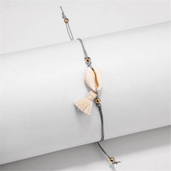 Shell & 18K Gold-Plated Bead Adjustable Anklet