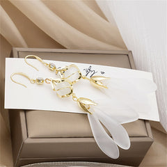 Cat-Eye & Cubic Zirconia Tiered Cage Tassel Drop Earrings