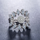 Crystal & Silver-Plated Firework Ring - streetregion