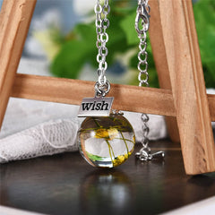 Yellow Daisy & Silver-Plated 'Wish' Pendant Necklace