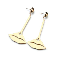 18k Gold-Plated Lips Drop Earrings - streetregion