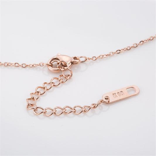Red and 18K Rose Gold-Plated Heart Pendant Necklace, rose gold pendant necklace for women, everyday style, side view