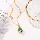 18K Rose Gold-Plated & Green Tree Pendant Necklace - streetregion