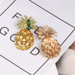 Yellow Crystal & Cubic Zirconia Pineapple Drop Earrings