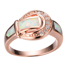Opal & 18K Rose Gold-Plated Belt Ring