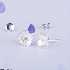 Two-Tone Sakura Floral Stud Earrings