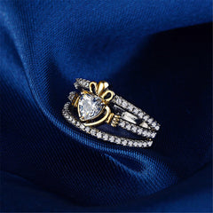 cubic zirconia & Two-Tone Heart Ring - streetregion