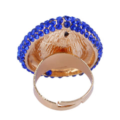 Blue Crystal & cubic zirconia Adjustable Teardrop Ring - streetregion