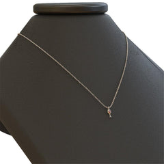 Red Crystal & Silver-Plated Heart Cut Wine Glass Pendant Necklace