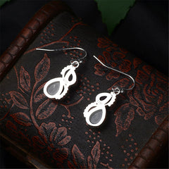 Purple Crystal & Opal Pear-Cut Textured Drop Earrings - streetregion