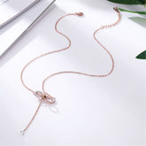 Cubic Zirconia & 18K Rose Gold-Plated Butterfly Pendant Necklace