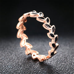 Black & 18k Rose Gold-Plated Oil-Drop Branch Band Ring - streetregion