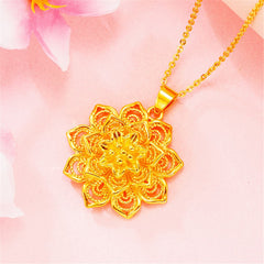 24K Gold-Plated Rose Pendant Necklace