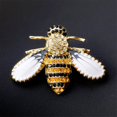 Yellow & Black Cubic Zirconia Bee Brooch
