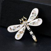 Cubic Zirconia & 18K Gold-Plated Dragonfly Brooch