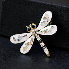 Cubic Zirconia & 18K Gold-Plated Dragonfly Brooch