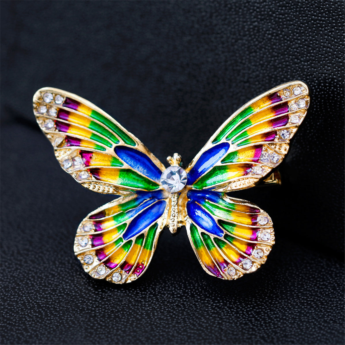 Multicolor Cubic Zirconia Butterfly Brooch, brooch pin, elegant gift for her, lifestyle look