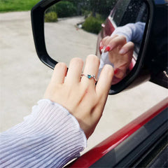 Blue Crystal & cubic zirconia Star Bypass Ring - streetregion