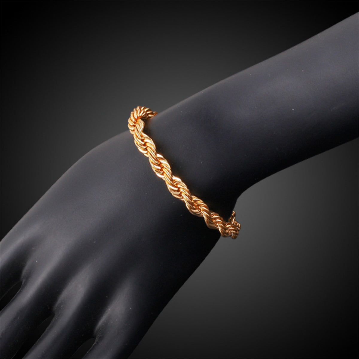 18K Gold-Plated Twine Bracelet, gold bracelet for women, elegant gift for her, lifestyle look