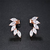 Crystal & 18k Rose Gold-Plated Angel's Wing Ear Climbers - streetregion
