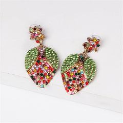 Jewel-Tone Cubic Zirconia & 18K Gold-Plated Mango Drop Earrings