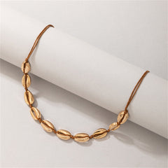 18K Gold-Plated Shell Station Necklace