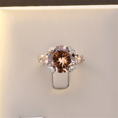 Champagne Crystal & Silvertone Oval-Cut Ring - streetregion